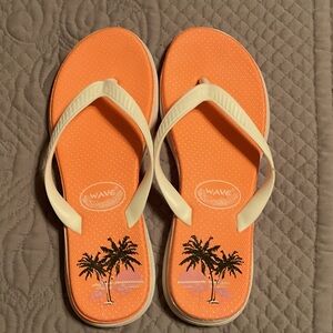 Orange and White Women's Sandals